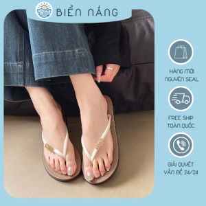 Dép xỏ ngón nữ Min. Dép xỏ ngón mềm mại và chống trượt. Dép đi biển đế phẳng phong cách Hàn Quốc.