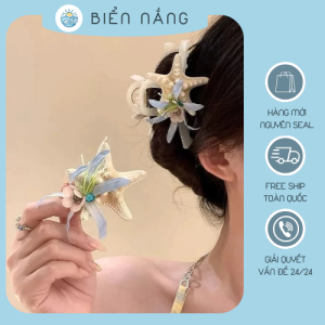 Kẹp Tóc Sao Biển Đính Đá Vỏ Sò Đại Dương