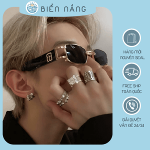 Kính Mắt Vuông UV400 Bảo Vệ Khung Nhỏ Retro Kính Dành Cho Nam Nữ