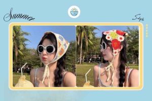 Khăn len đội đầu hình tam giác